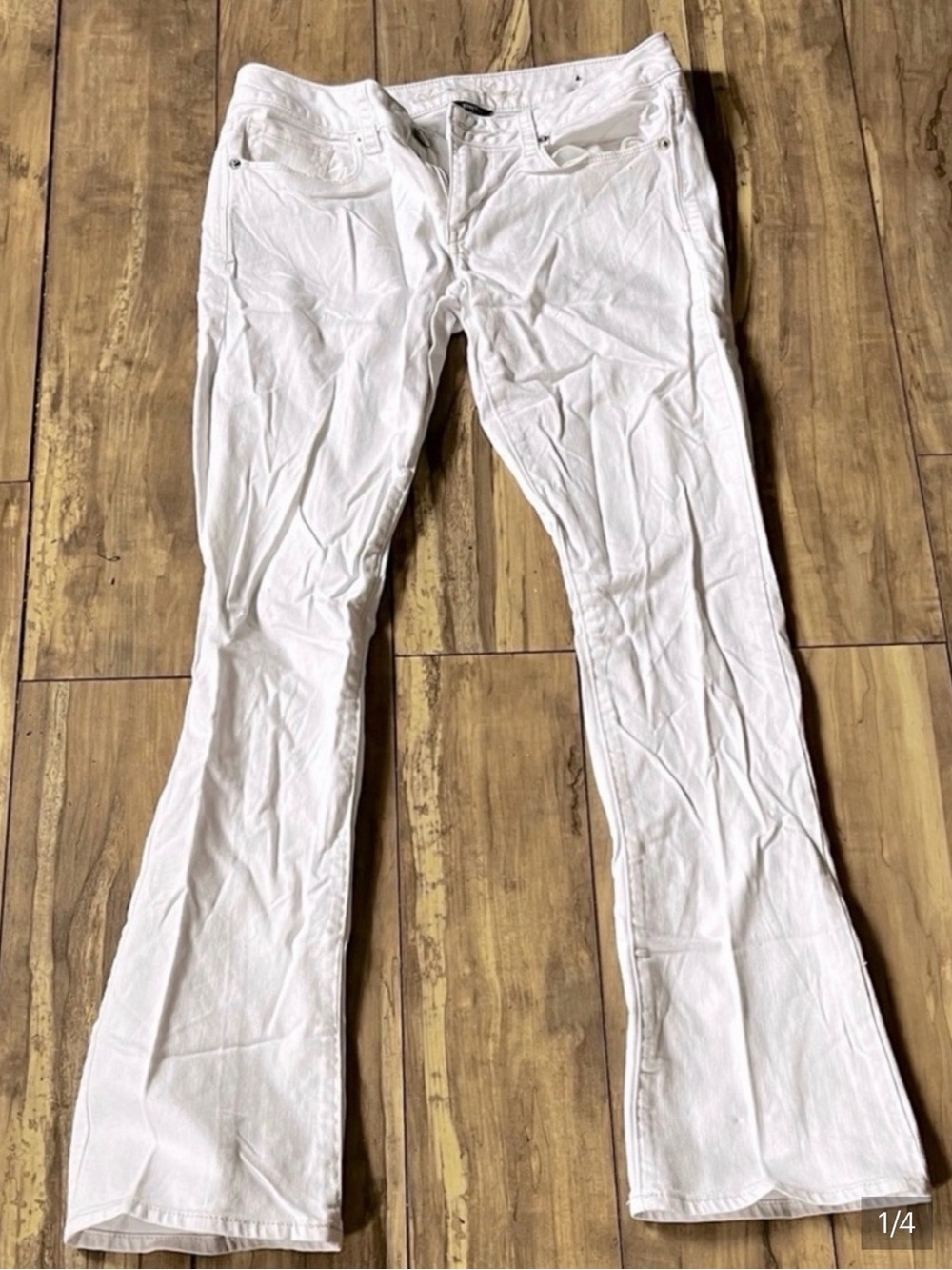 American Eagle White Skinny Kick Bootcut Flare Pants Size 8